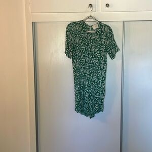 Green floral romper